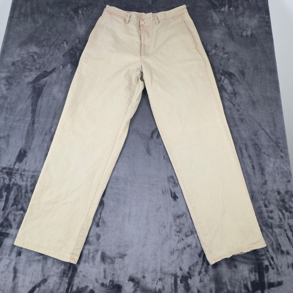 Nautica‎ Chino Pants Mens 34x34 Tan Plain Front Straight Leg Twill Casual